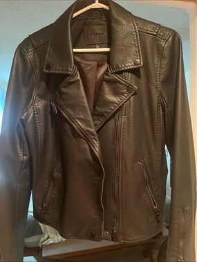 Blank NYC Vegan Black Moto Jacket - Size L
